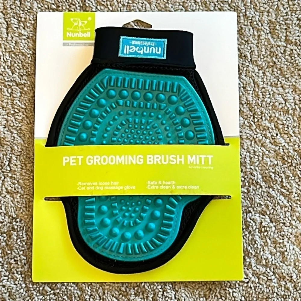 nunbell pet grooming brush mitt Gloves - Blue - BRAND NEW